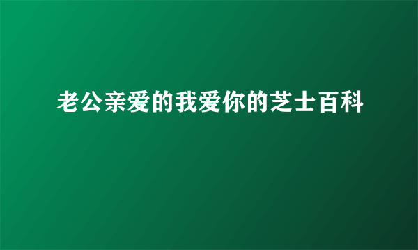 老公亲爱的我爱你的芝士百科