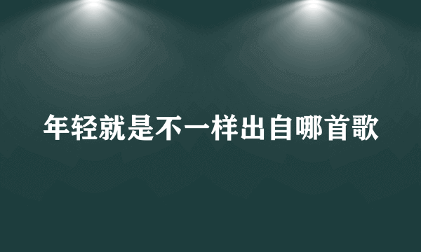 年轻就是不一样出自哪首歌