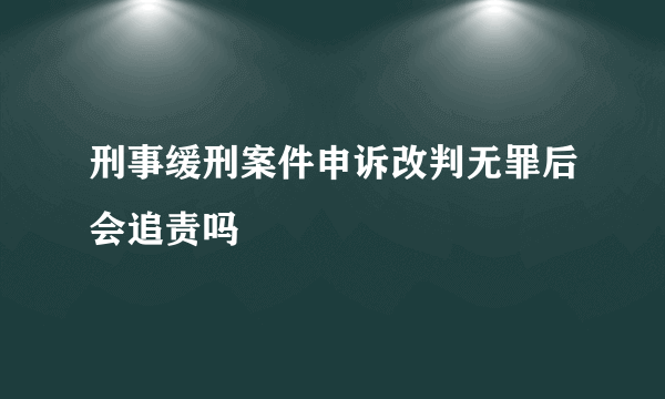 刑事缓刑案件申诉改判无罪后会追责吗