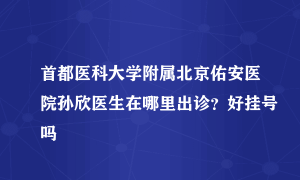 首都医科大学附属北京佑安医院孙欣医生在哪里出诊？好挂号吗