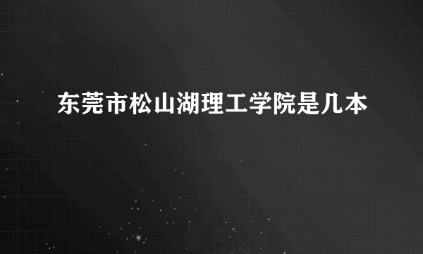 东莞市松山湖理工学院是几本