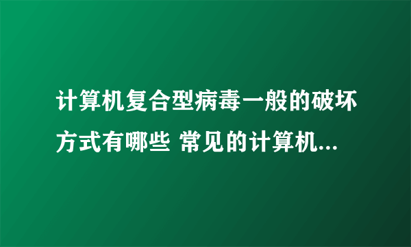 计算机复合型病毒一般的破坏方式有哪些 常见的计算机复合型病毒特点