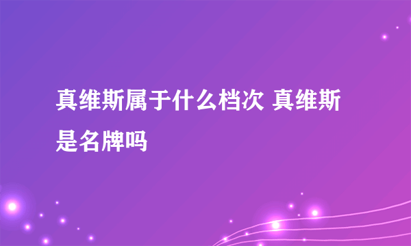 真维斯属于什么档次 真维斯是名牌吗