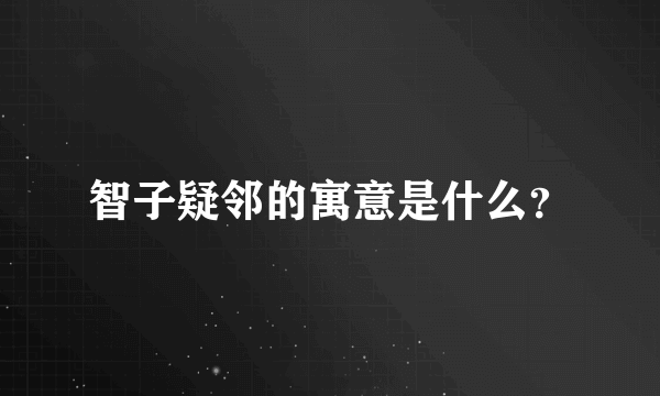 智子疑邻的寓意是什么？