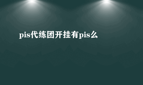 pis代练团开挂有pis么