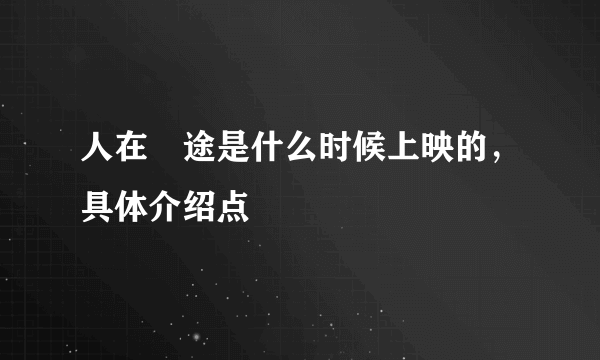 人在囧途是什么时候上映的，具体介绍点