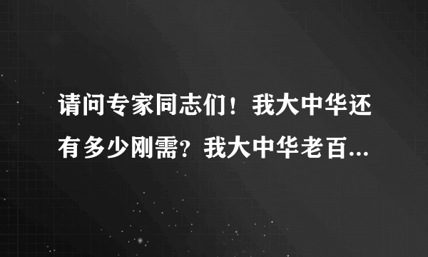 请问专家同志们！我大中华还有多少刚需？我大中华老百姓哪个层次的人口是刚需？