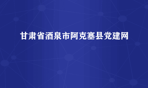 甘肃省酒泉市阿克塞县党建网