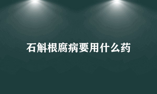 石斛根腐病要用什么药