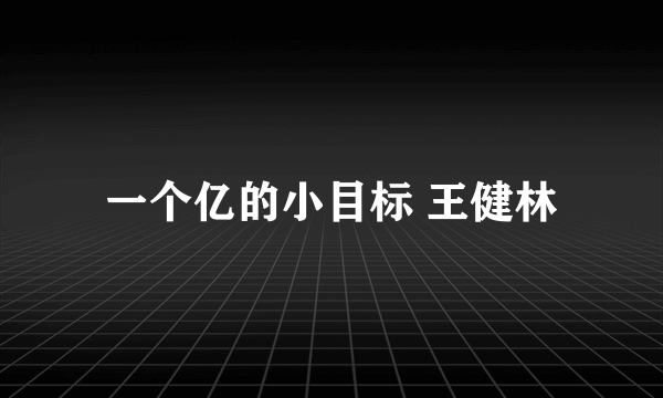 一个亿的小目标 王健林