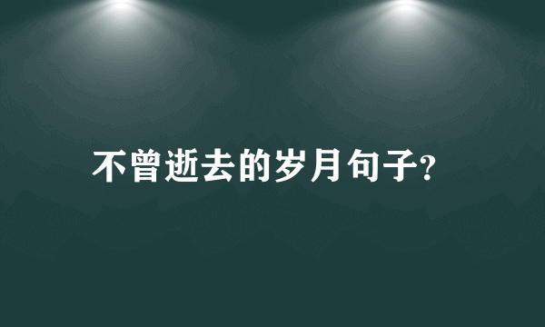 不曾逝去的岁月句子？