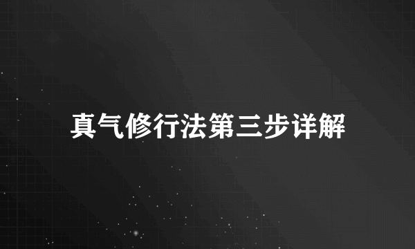 真气修行法第三步详解