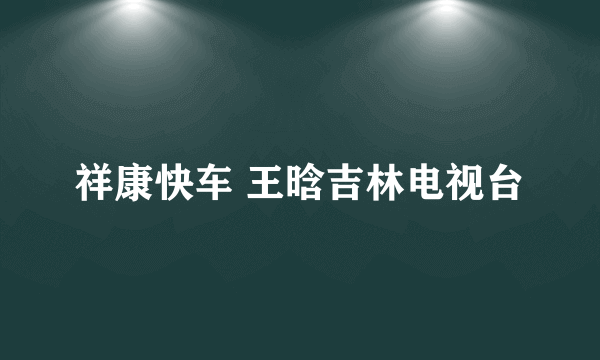 祥康快车 王晗吉林电视台