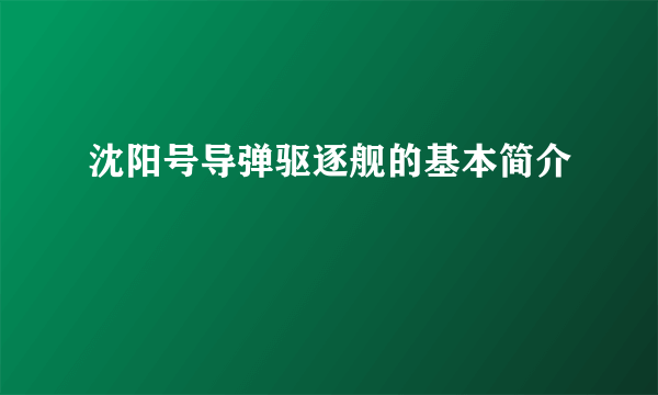 沈阳号导弹驱逐舰的基本简介