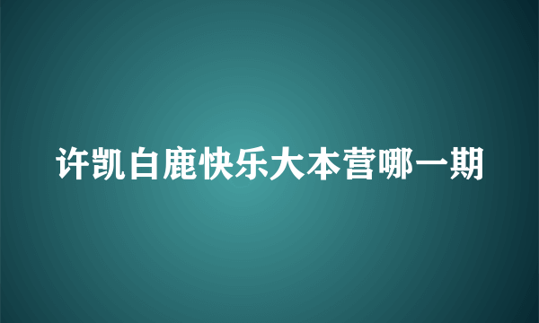 许凯白鹿快乐大本营哪一期