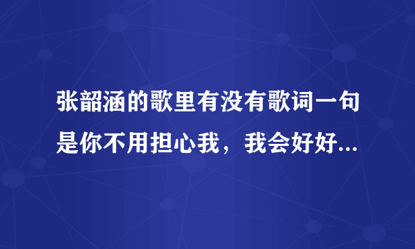 张韶涵的歌里有没有歌词一句是你不用担心我，我会好好的是什么歌名啊