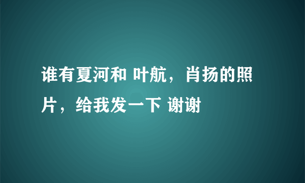 谁有夏河和 叶航，肖扬的照片，给我发一下 谢谢