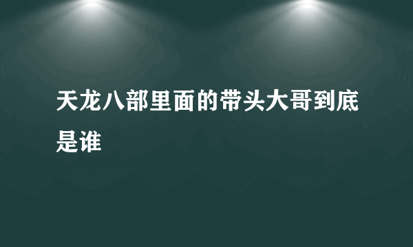 天龙八部里面的带头大哥到底是谁