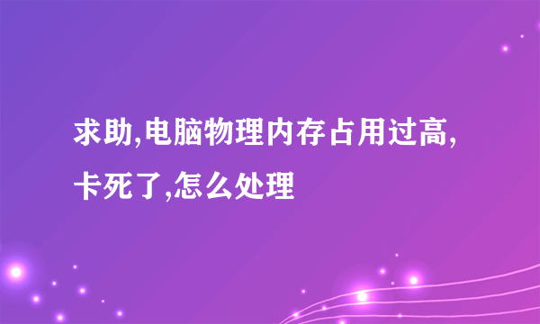 求助,电脑物理内存占用过高,卡死了,怎么处理