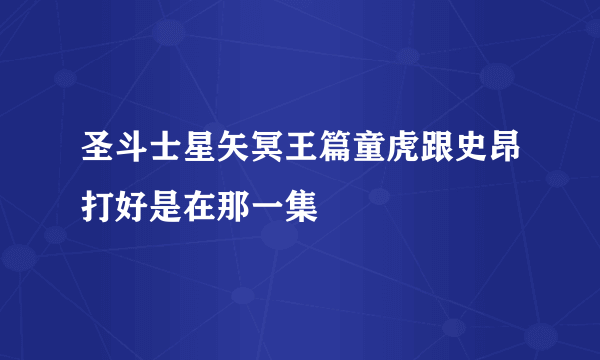 圣斗士星矢冥王篇童虎跟史昂打好是在那一集