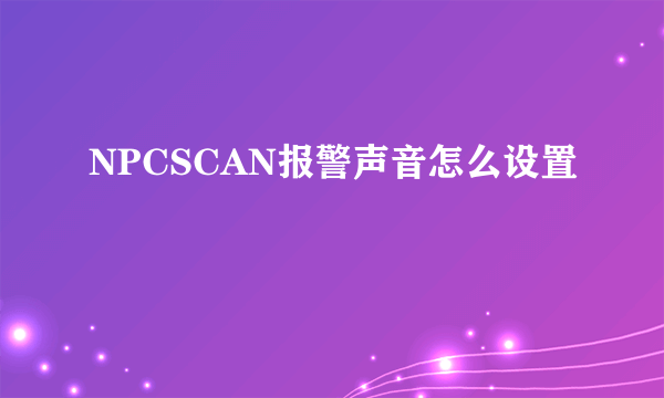 NPCSCAN报警声音怎么设置