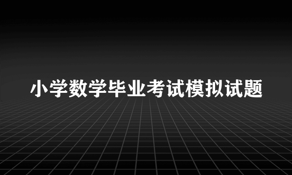 小学数学毕业考试模拟试题