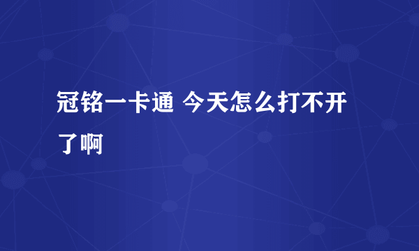 冠铭一卡通 今天怎么打不开了啊