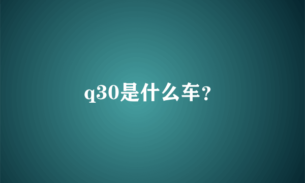 q30是什么车？