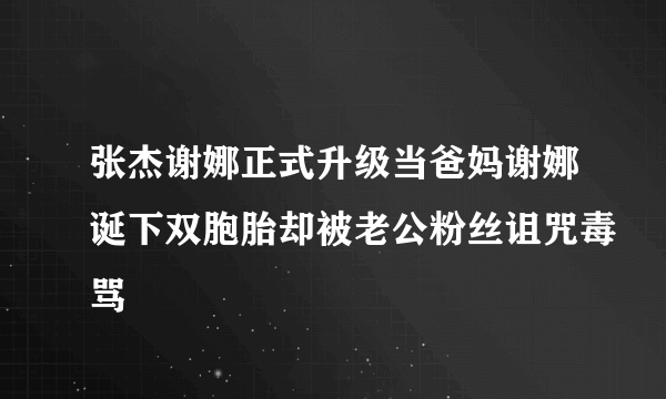 张杰谢娜正式升级当爸妈谢娜诞下双胞胎却被老公粉丝诅咒毒骂