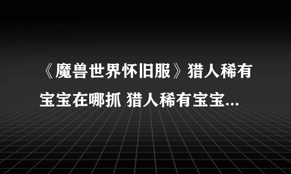 《魔兽世界怀旧服》猎人稀有宝宝在哪抓 猎人稀有宝宝获取地点汇总