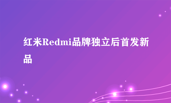 红米Redmi品牌独立后首发新品