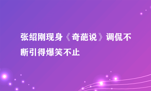 张绍刚现身《奇葩说》调侃不断引得爆笑不止