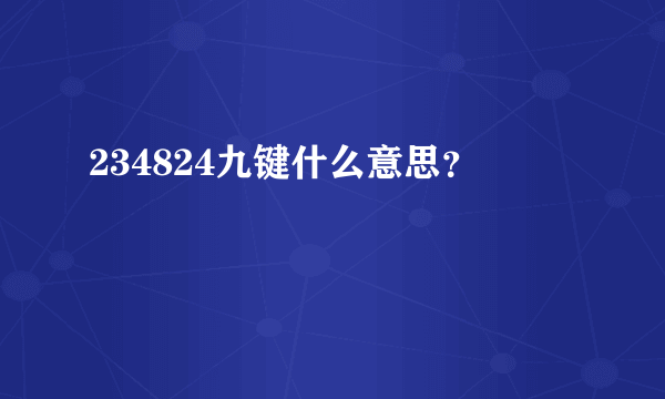 234824九键什么意思？