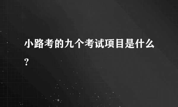 小路考的九个考试项目是什么？