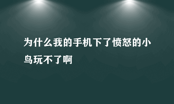 为什么我的手机下了愤怒的小鸟玩不了啊