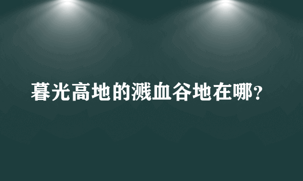 暮光高地的溅血谷地在哪？