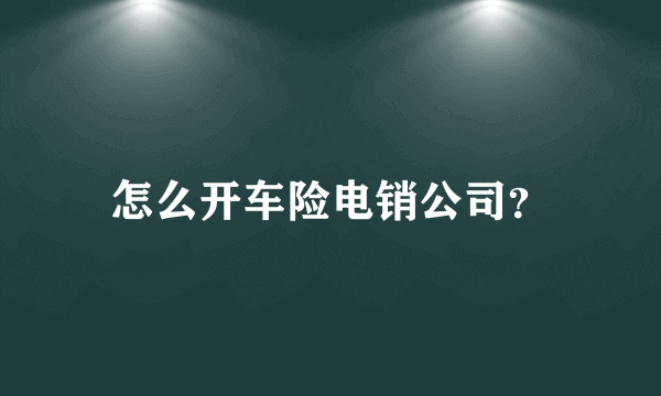 怎么开车险电销公司？