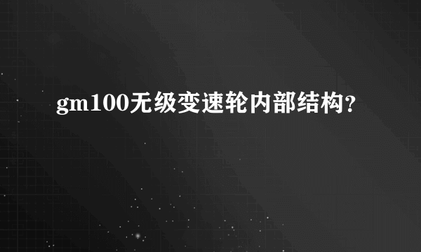 gm100无级变速轮内部结构？