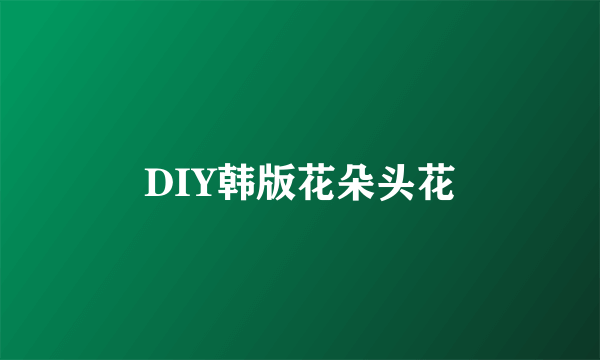 DIY韩版花朵头花