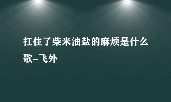 扛住了柴米油盐的麻烦是什么歌-飞外