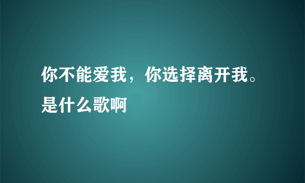 你不能爱我，你选择离开我。是什么歌啊