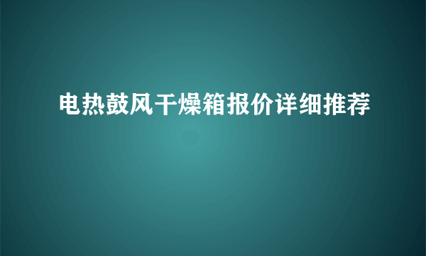 电热鼓风干燥箱报价详细推荐