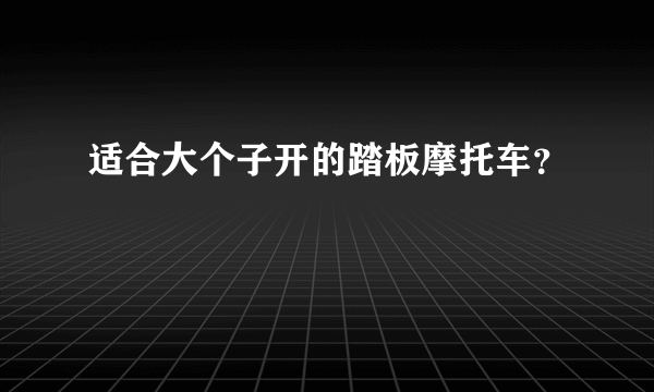 适合大个子开的踏板摩托车？