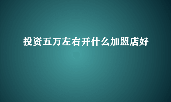 投资五万左右开什么加盟店好