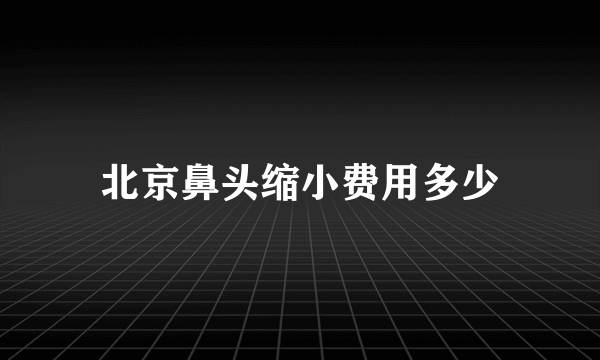 北京鼻头缩小费用多少