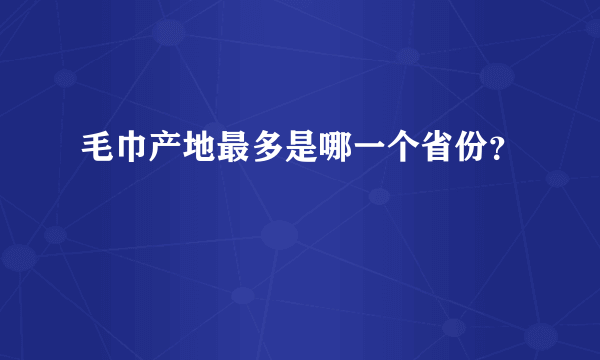 毛巾产地最多是哪一个省份？