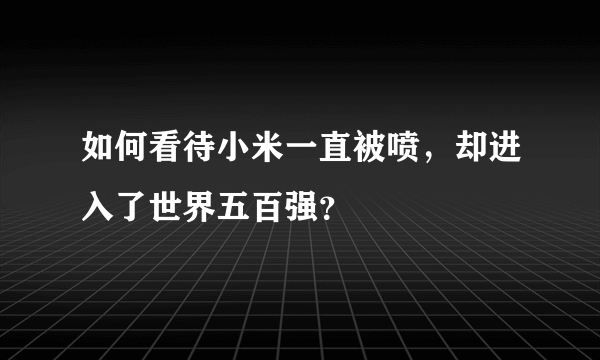 如何看待小米一直被喷，却进入了世界五百强？