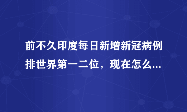 前不久印度每日新增新冠病例排世界第一二位，现在怎么控制住了？