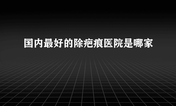 国内最好的除疤痕医院是哪家