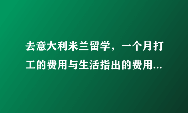 去意大利米兰留学，一个月打工的费用与生活指出的费用是多少？可以详细说明吗？谢谢，请帮帮我好吗？